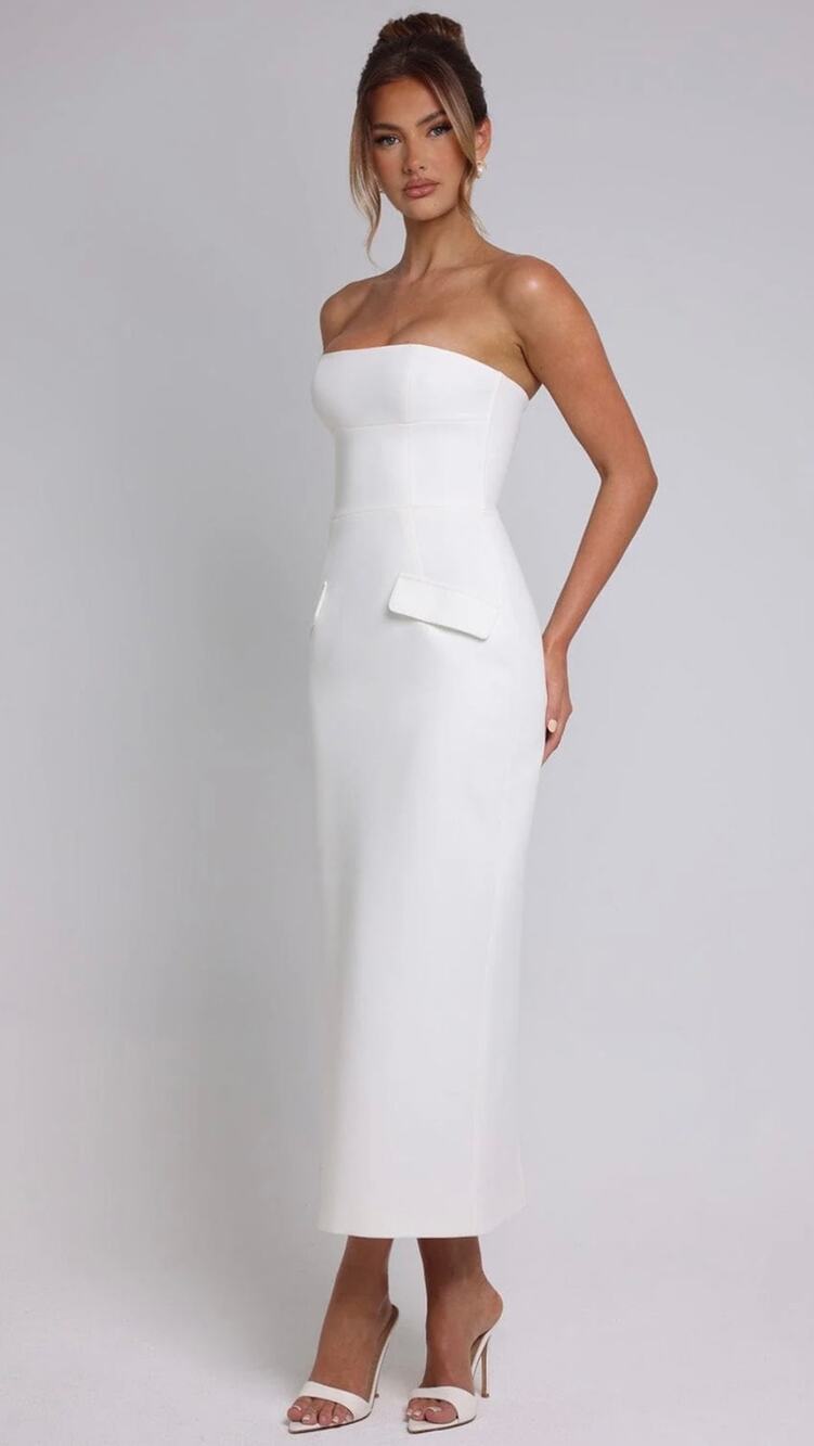 NEW Babyboo ROXANNE MIDAXI DRESS - IVORY Size Small
